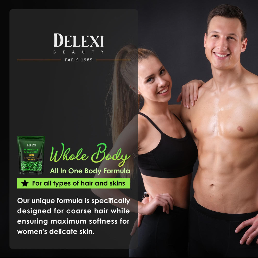 DELEXI 41 waxing sessions included, a comprehensive at-home kit for long-term grooming.