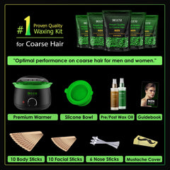 DELEXI elastic-black wax formula designed for coarse hair, improving grip on stubborn roots.