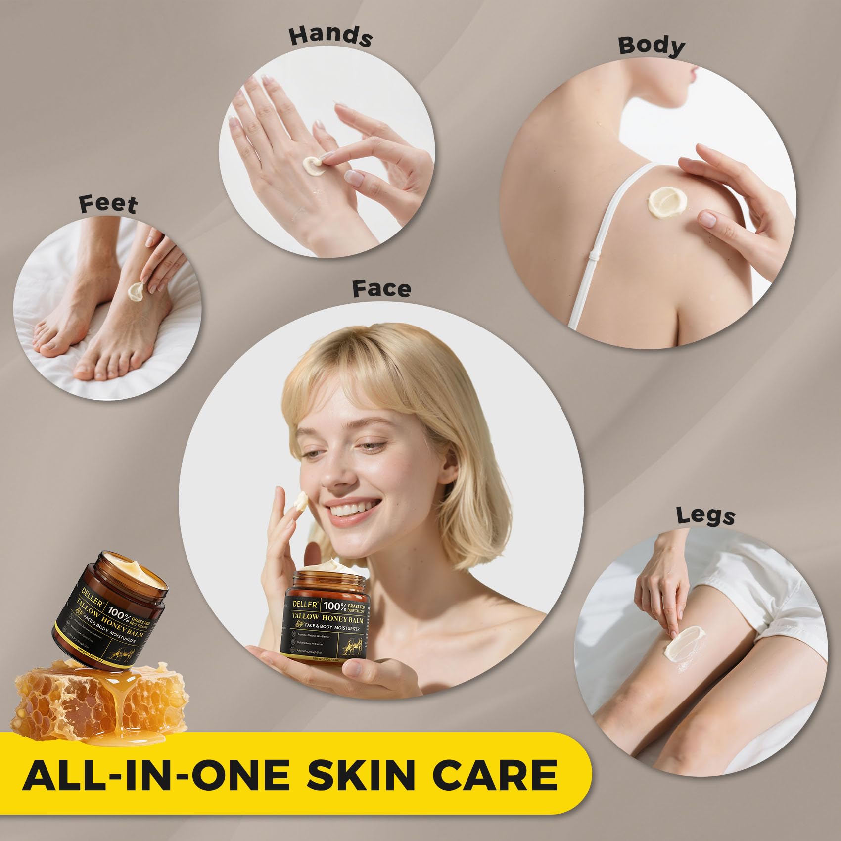 Deller Tallow modo-aplicacion: textura ligera que facilita rostro y cuerpo