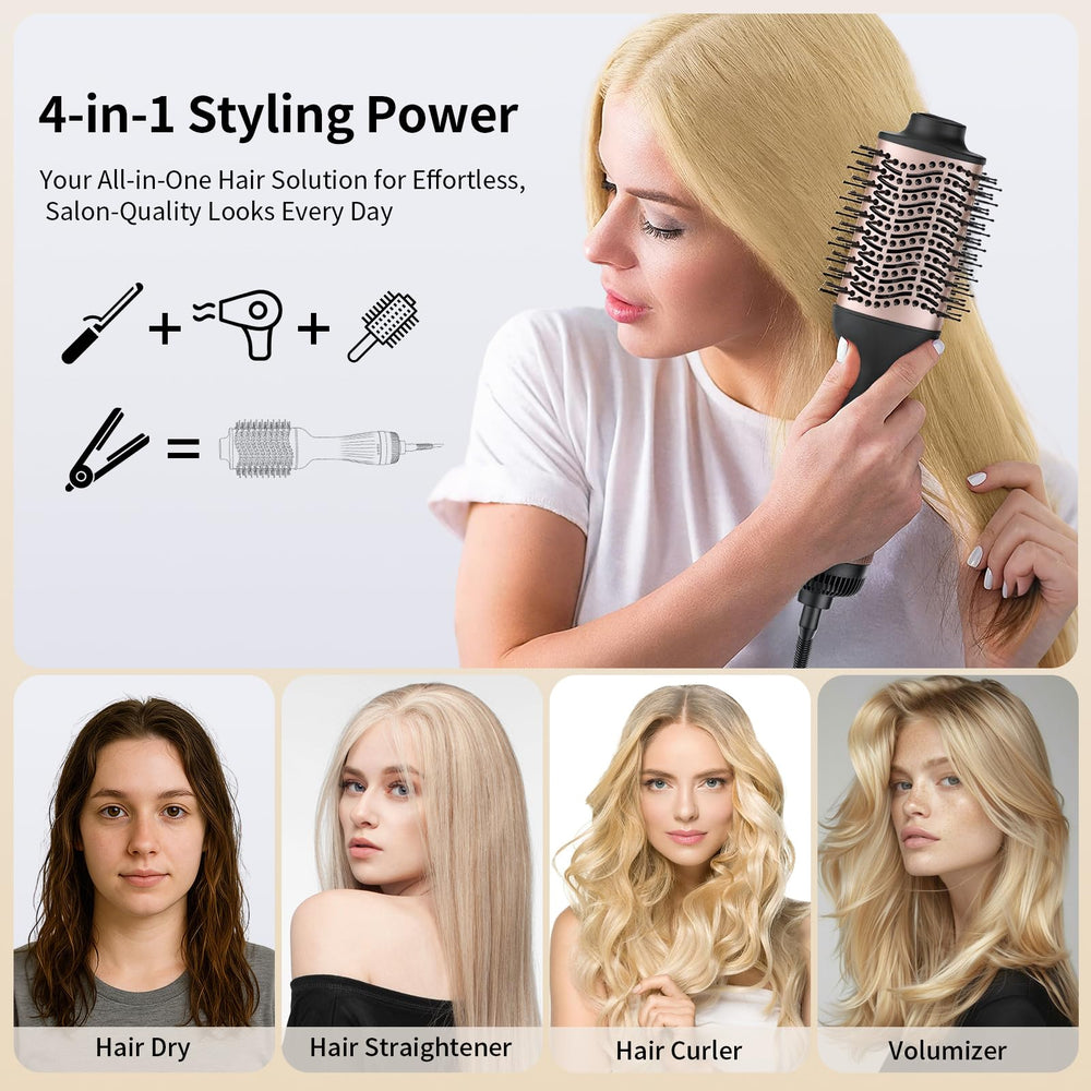 Delpattern hot air brush speeds styling with quick-dry action for busy mornings.