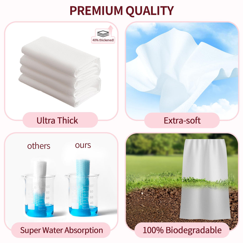 Deluwire 7.8-inch square towels provide convenient facial coverage.