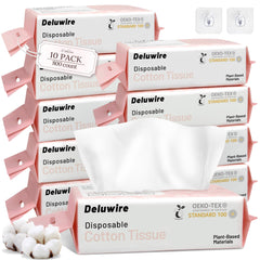 Deluwire 800-count disposable face towels pack for hygienic on-the-go skincare.