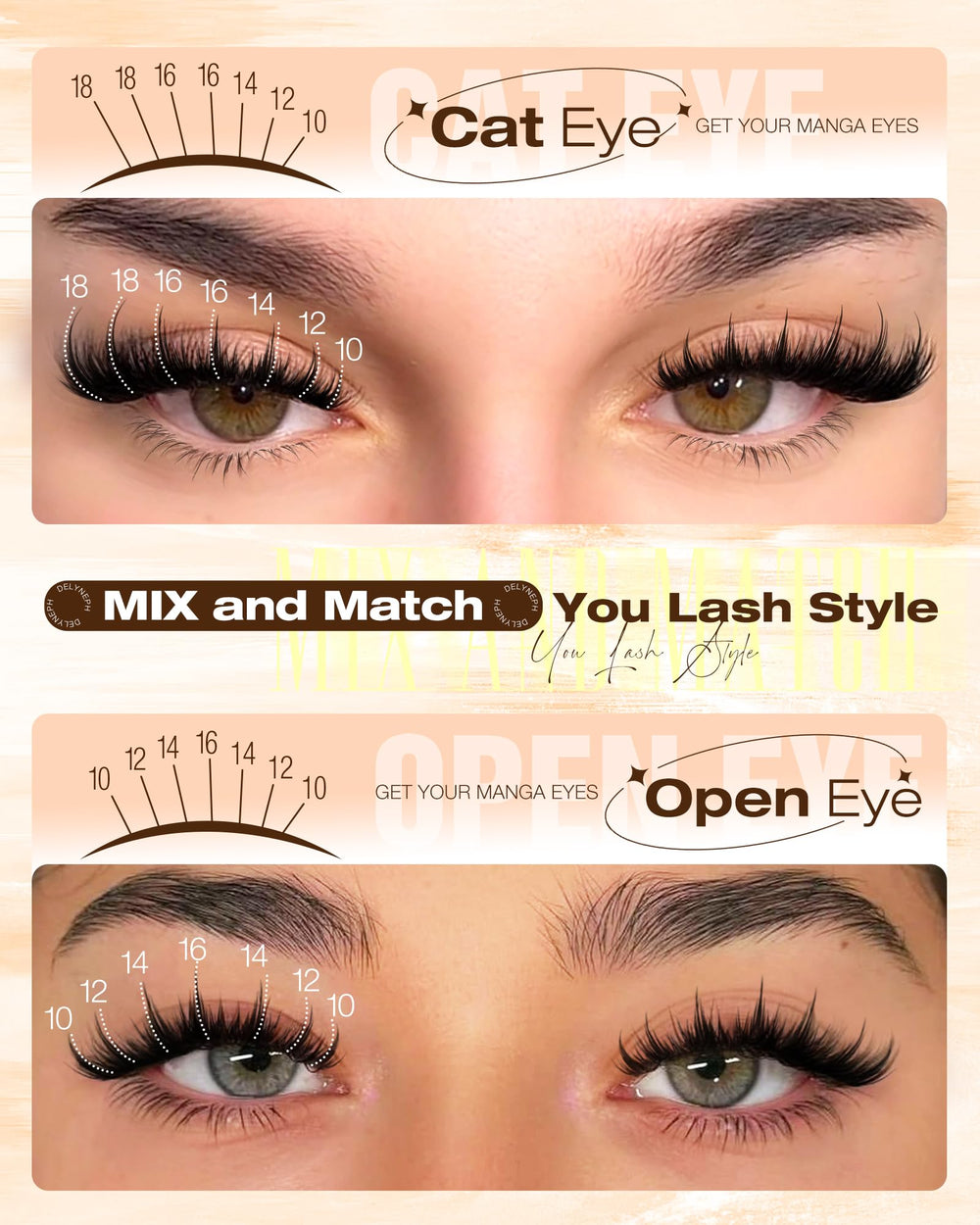 Delyneph CD curl lift creates a brighter, wider-eyed look.