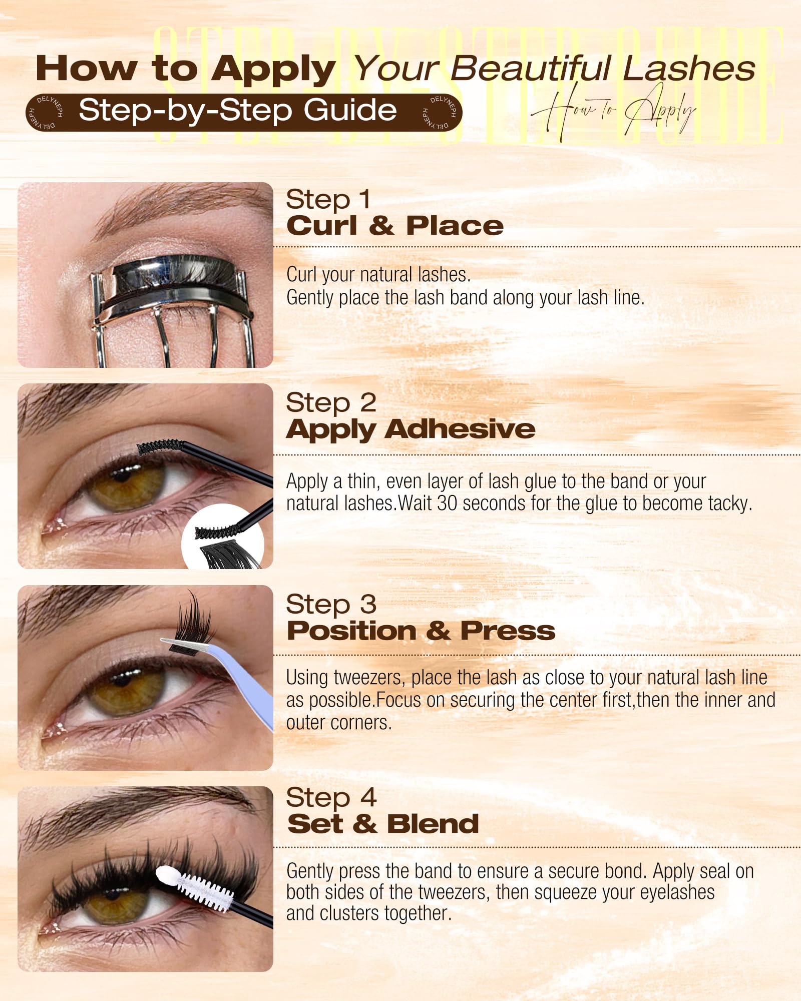 Delyneph cosplay-ready lashes enhance photo-ready finishes.