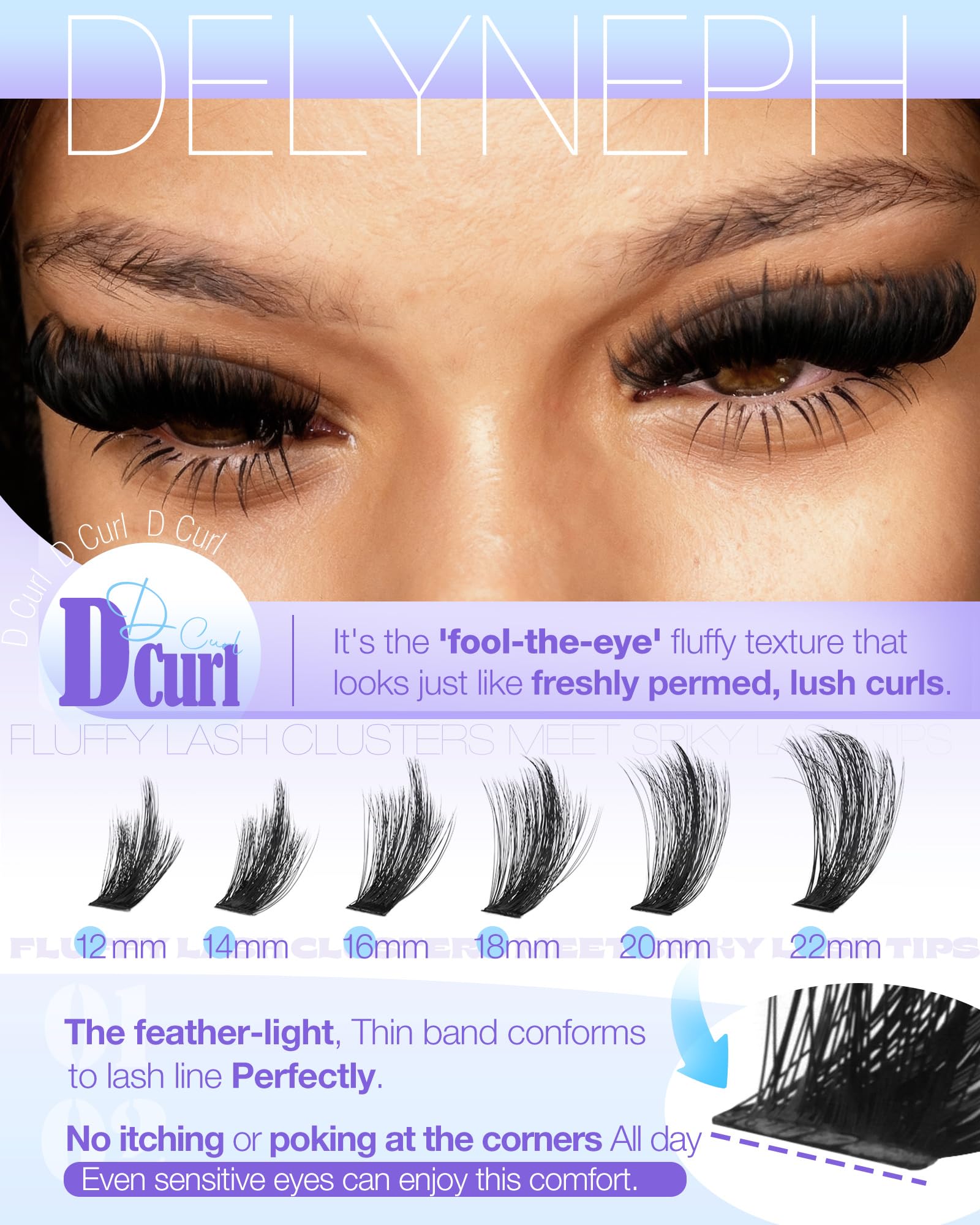 Delyneph 12–22mm length variety lets you customize lash drama.