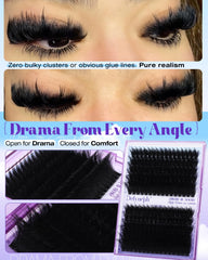 Delyneph D-curl lash clusters band for seamless blend with natural lashes
