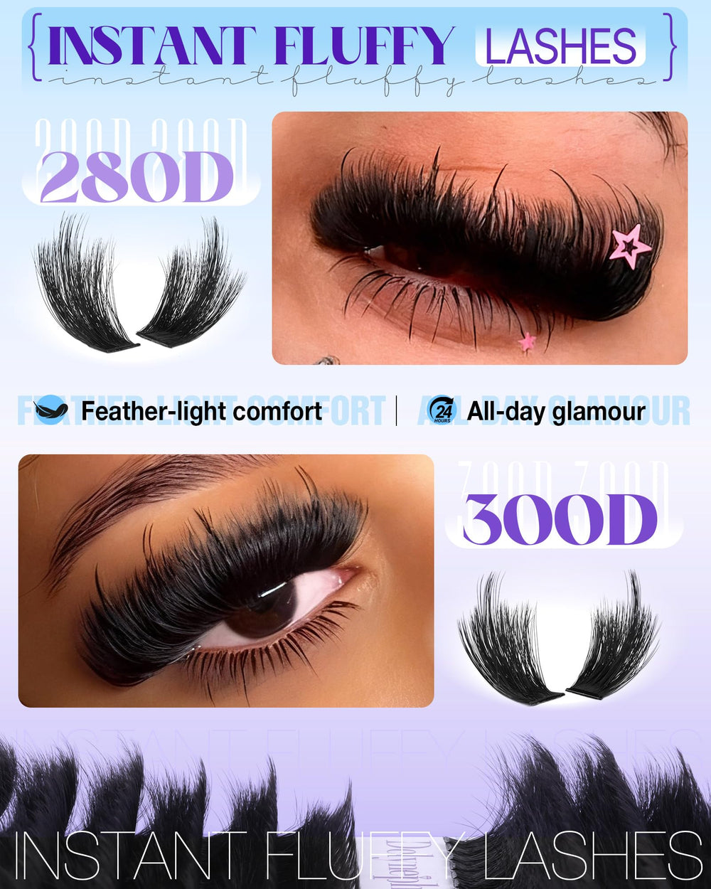 Delyneph featherlight lash clusters crafted from soft fibers for comfortable wear