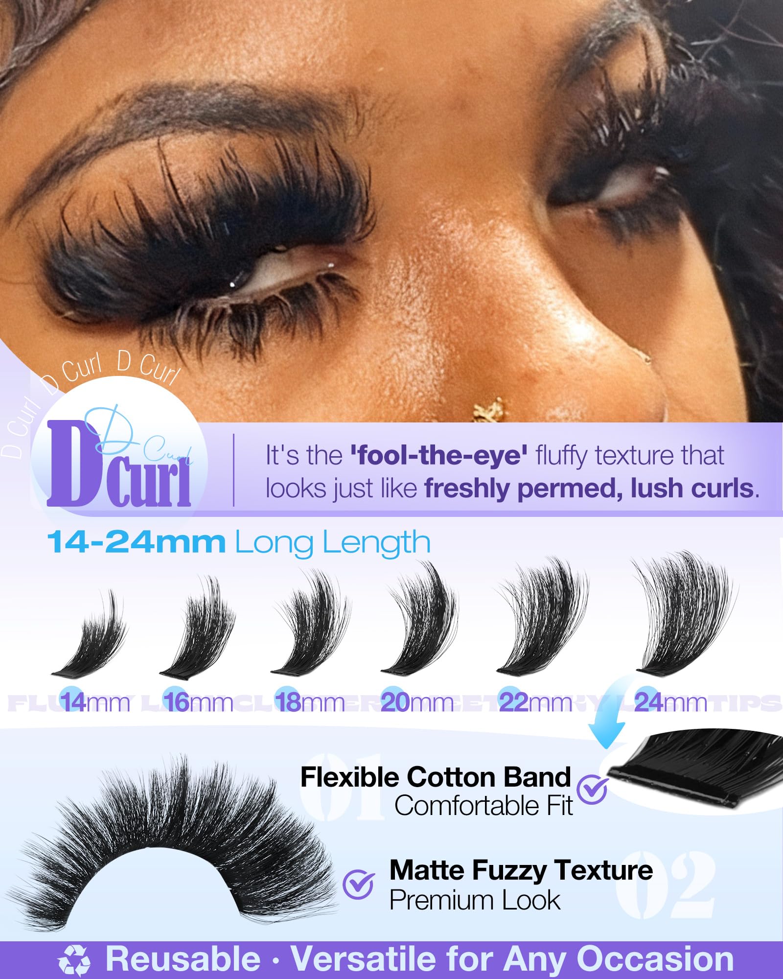 Delyneph manga-volume lashes 14-24mm for customizable eye-opening looks