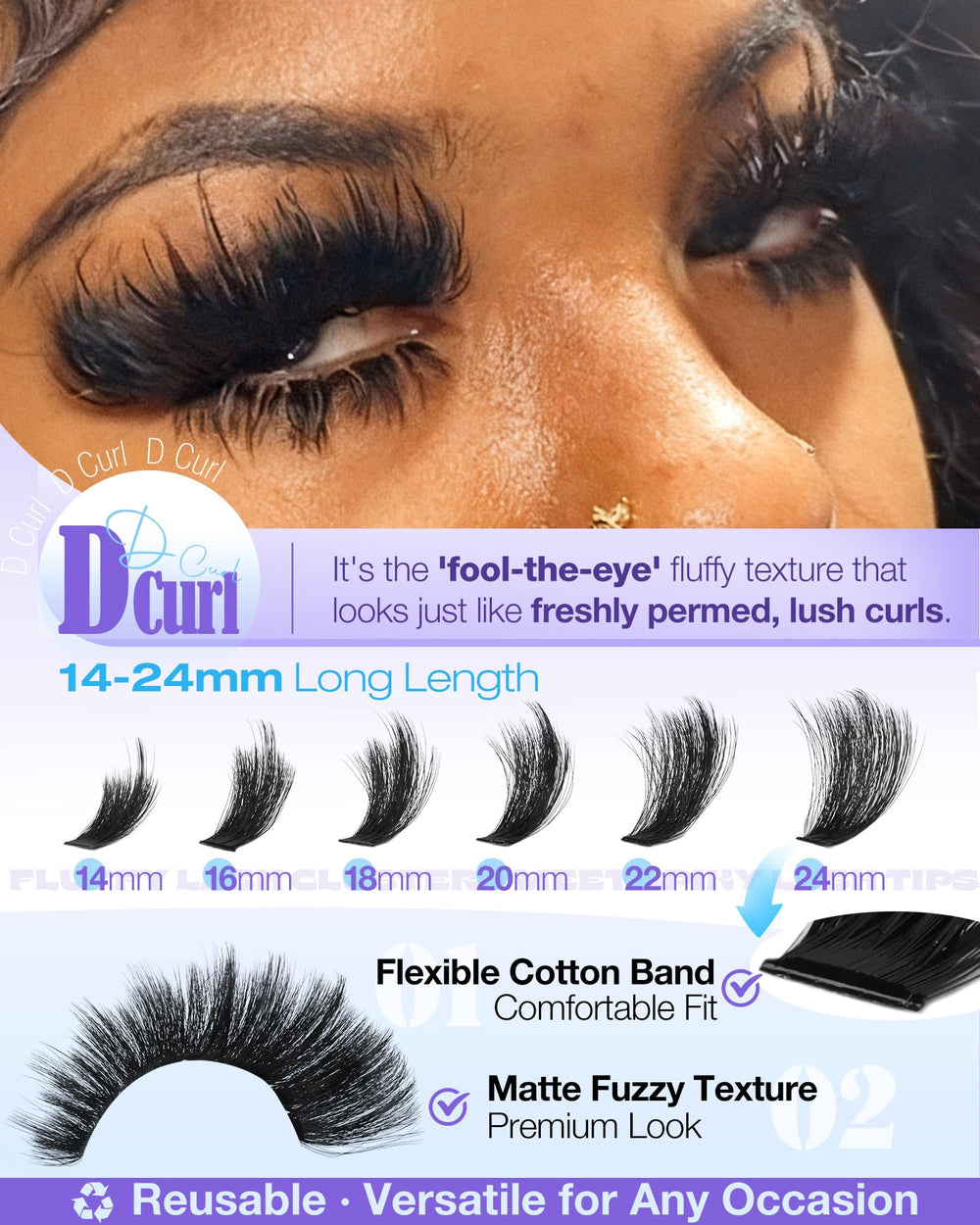 Delyneph manga-volume lashes 14-24mm for customizable eye-opening looks