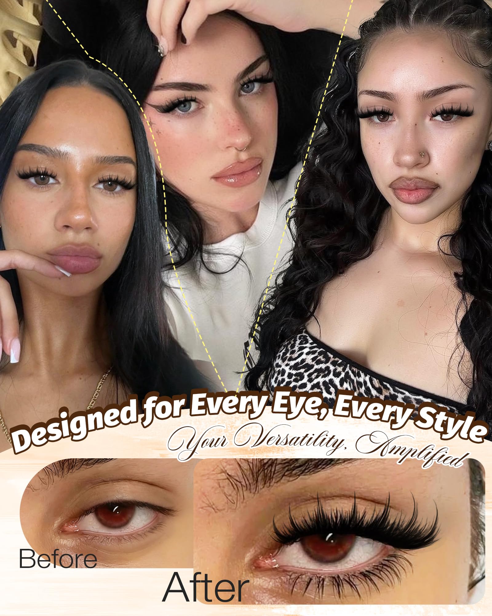 Delyneph spikes lash clusters are easy to apply for DIY cosplay.