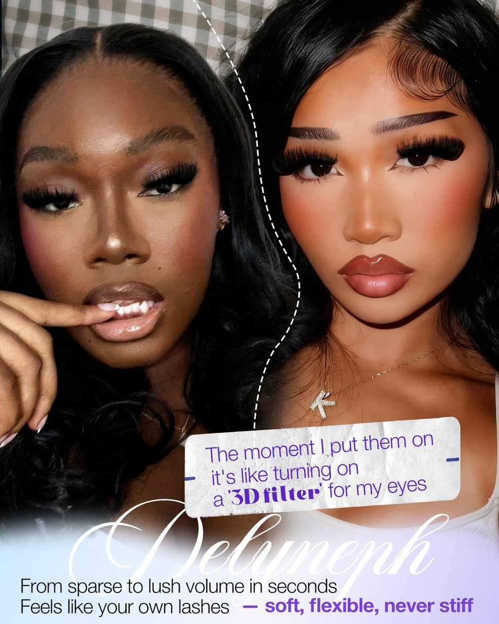 Delyneph varied-length lash clusters 14-24mm for versatile styling options