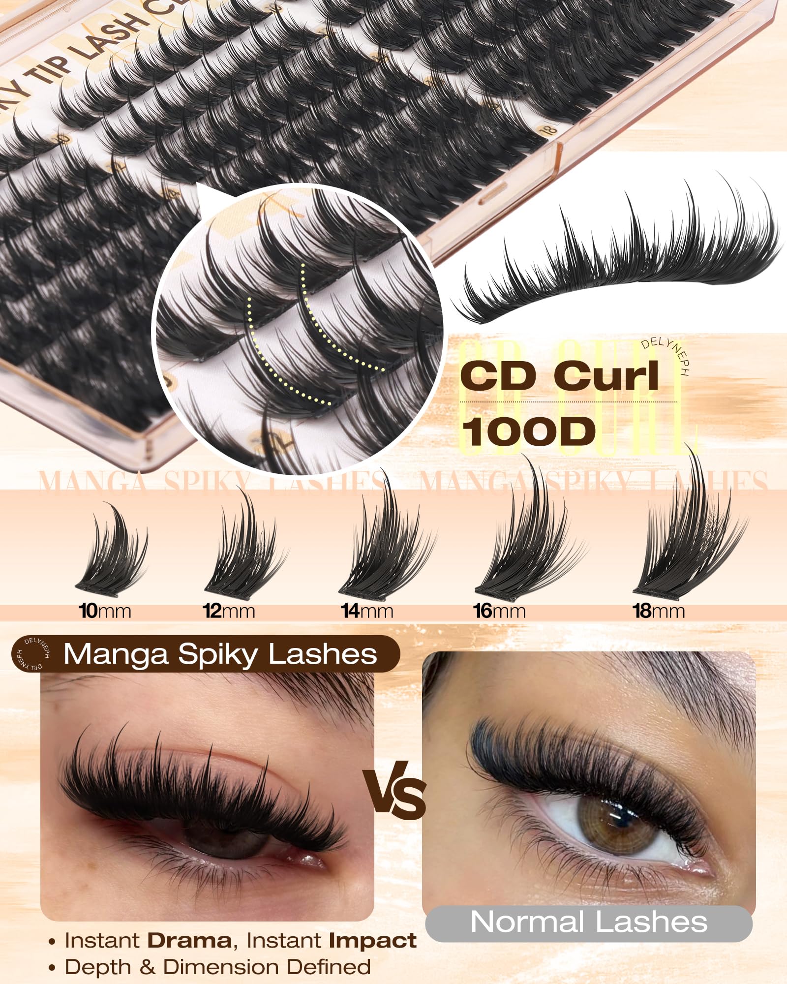 Delyneph wispy lashes offer versatile feathered volume for daily looks.