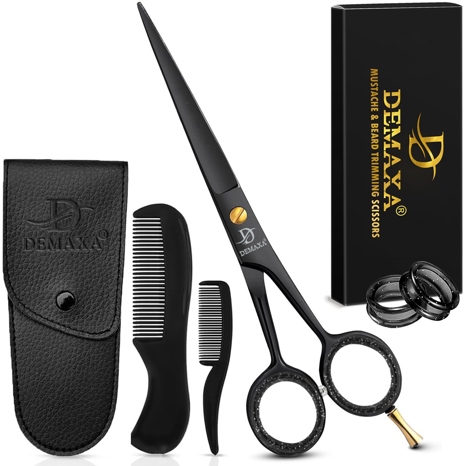 DEMAXA 5-inch beard scissors delivering precise trimming with sharp, clean blades.
