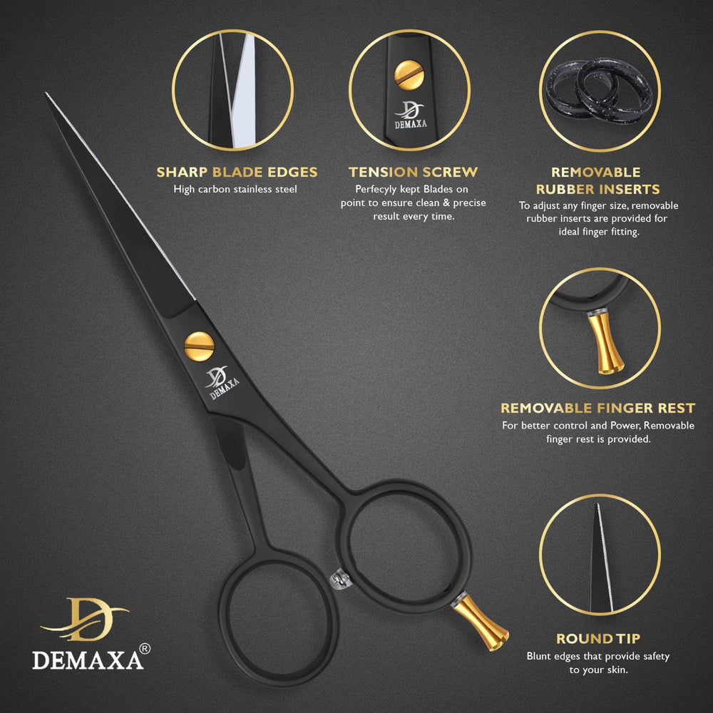 DEMAXA mustache comb included for neat, even shaping.