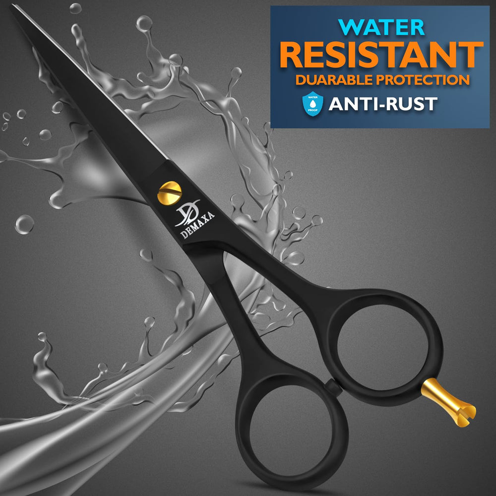 DEMAXA professional scissors in use, versatile for dry and wet hair.