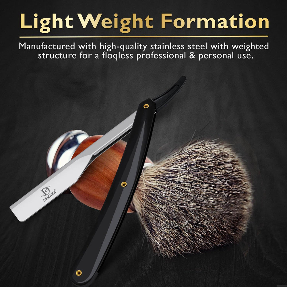 DEMAXA Shavette straight razor – versatile tool for clean lines and edge detailing.