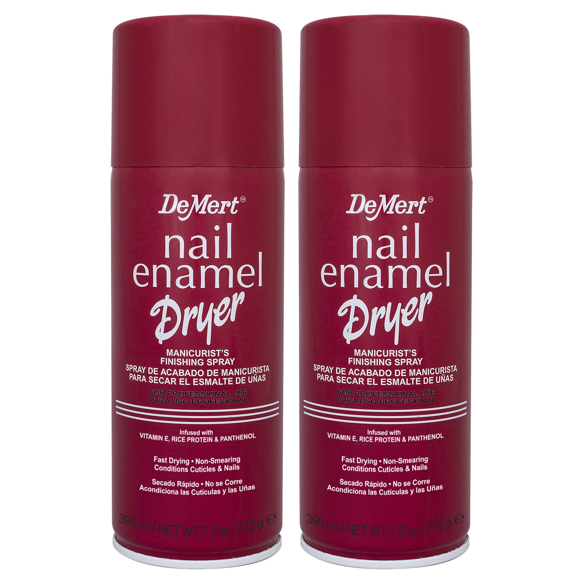 Demert Nail Enamel Dryer Spray 2Pack speeds up dry time for smudge-free polish.