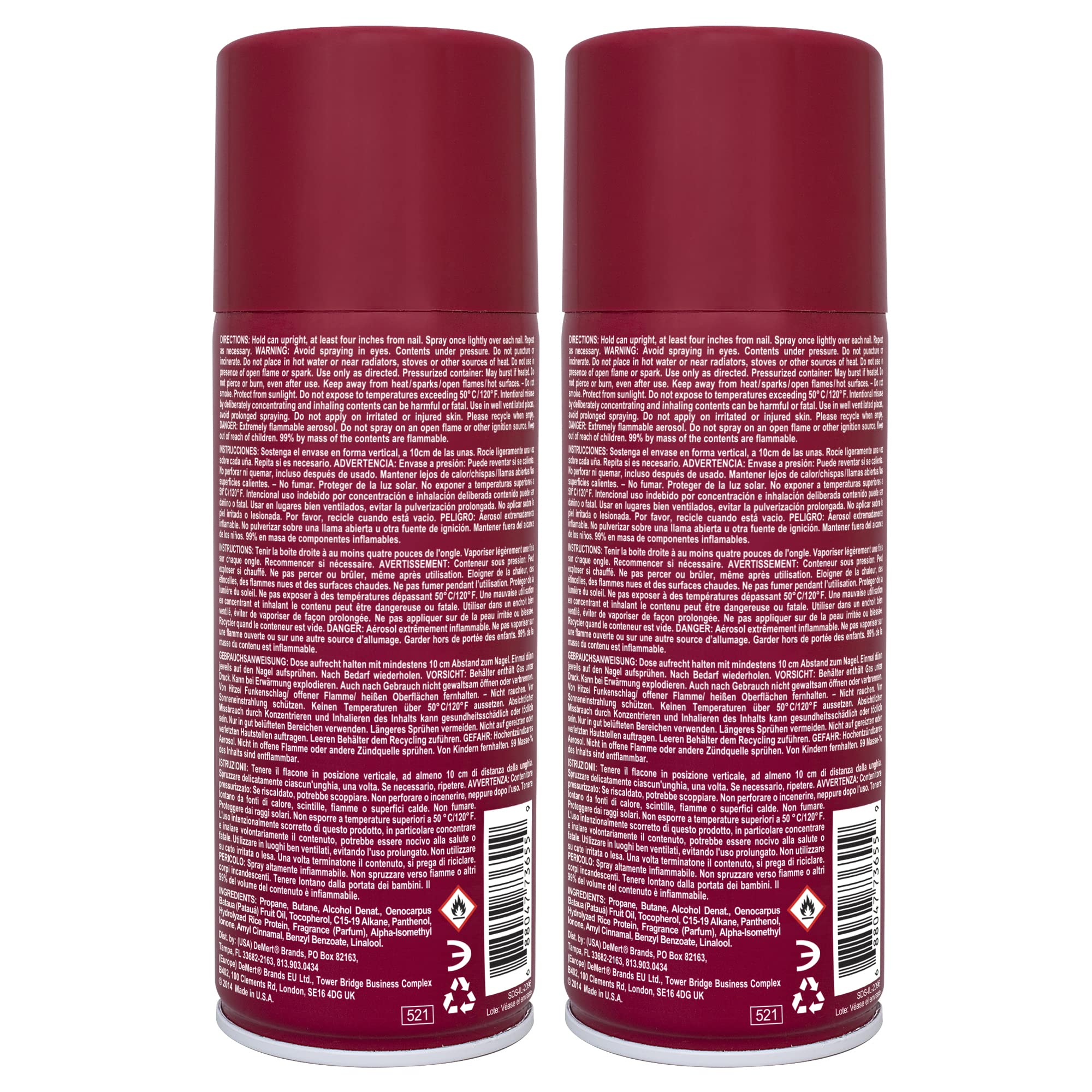 Demert Nail Enamel Dryer Spray in action speeds curing and reduces waiting between coats.