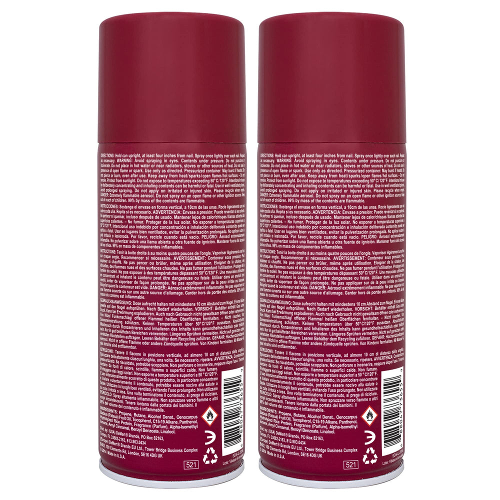 Demert Nail Enamel Dryer Spray in action speeds curing and reduces waiting between coats.