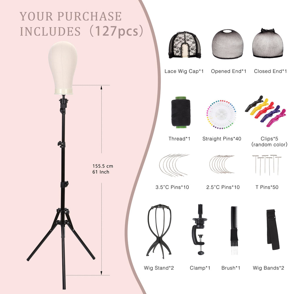 Demides adjustable tripod stand extended to 63 inches for standing styling sessions.