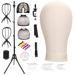 Demides canvas wig head close-up highlighting durable material for secure pinning.