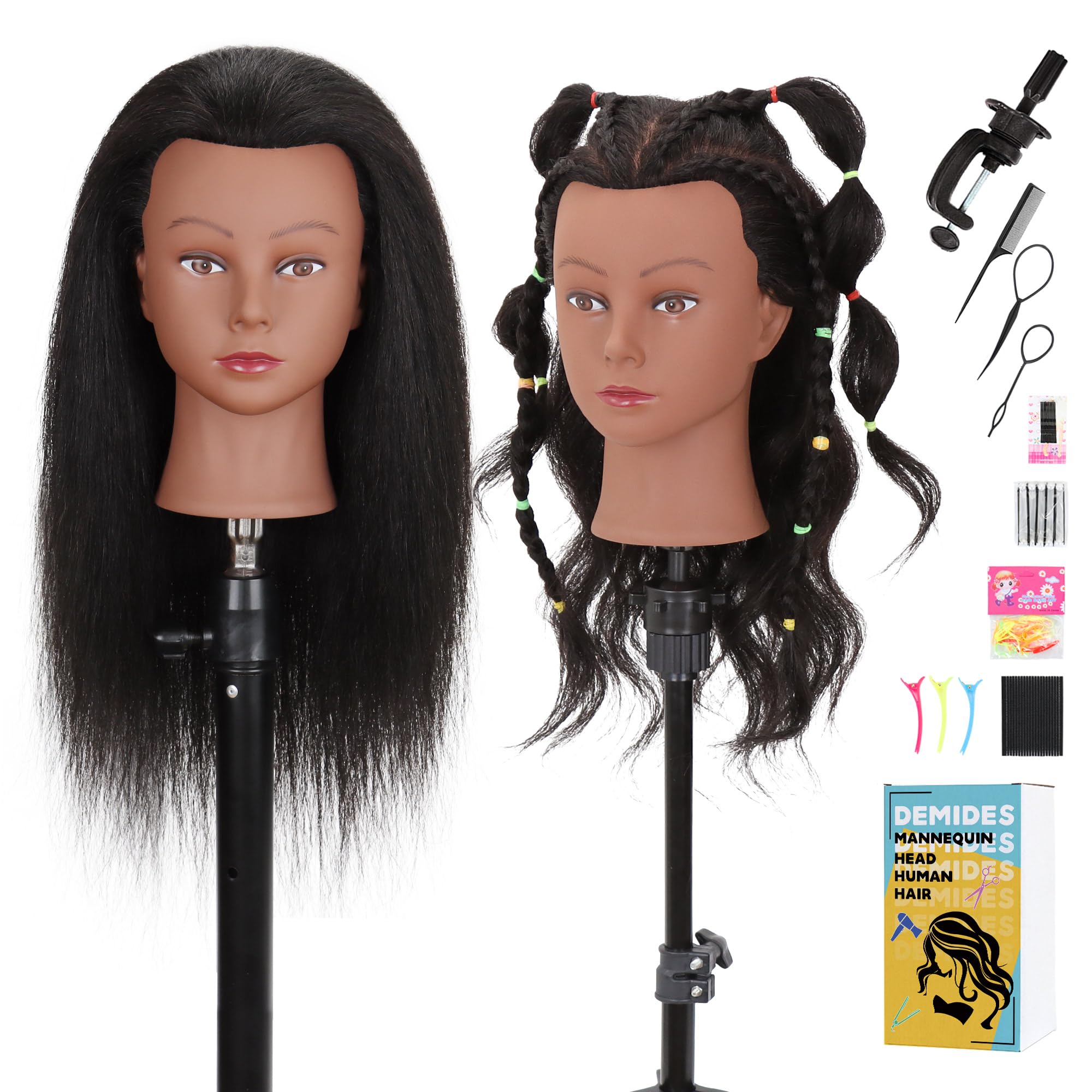 Demides mannequin head 16in real hair for washing and conditioning practice