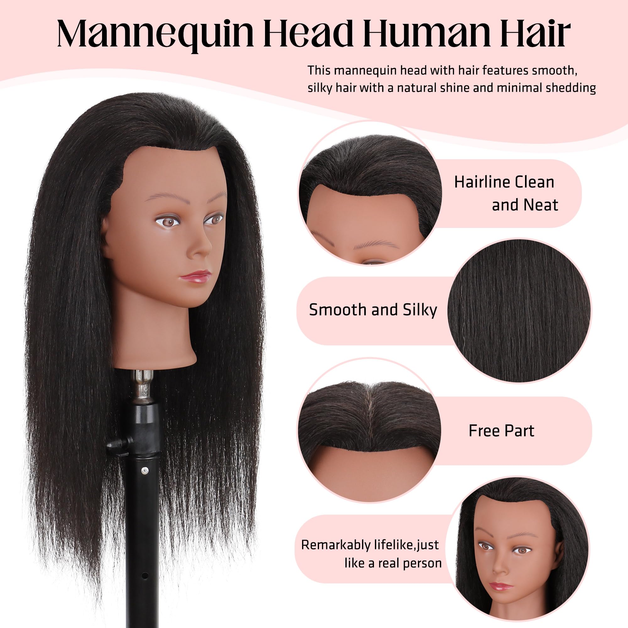 Demides mannequin head with braiding kit stand for hands-on braiding practice