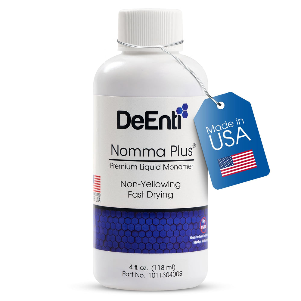 DeEnti Nomma Plus monómero líquido: frasco 4 oz para aplicación suave.