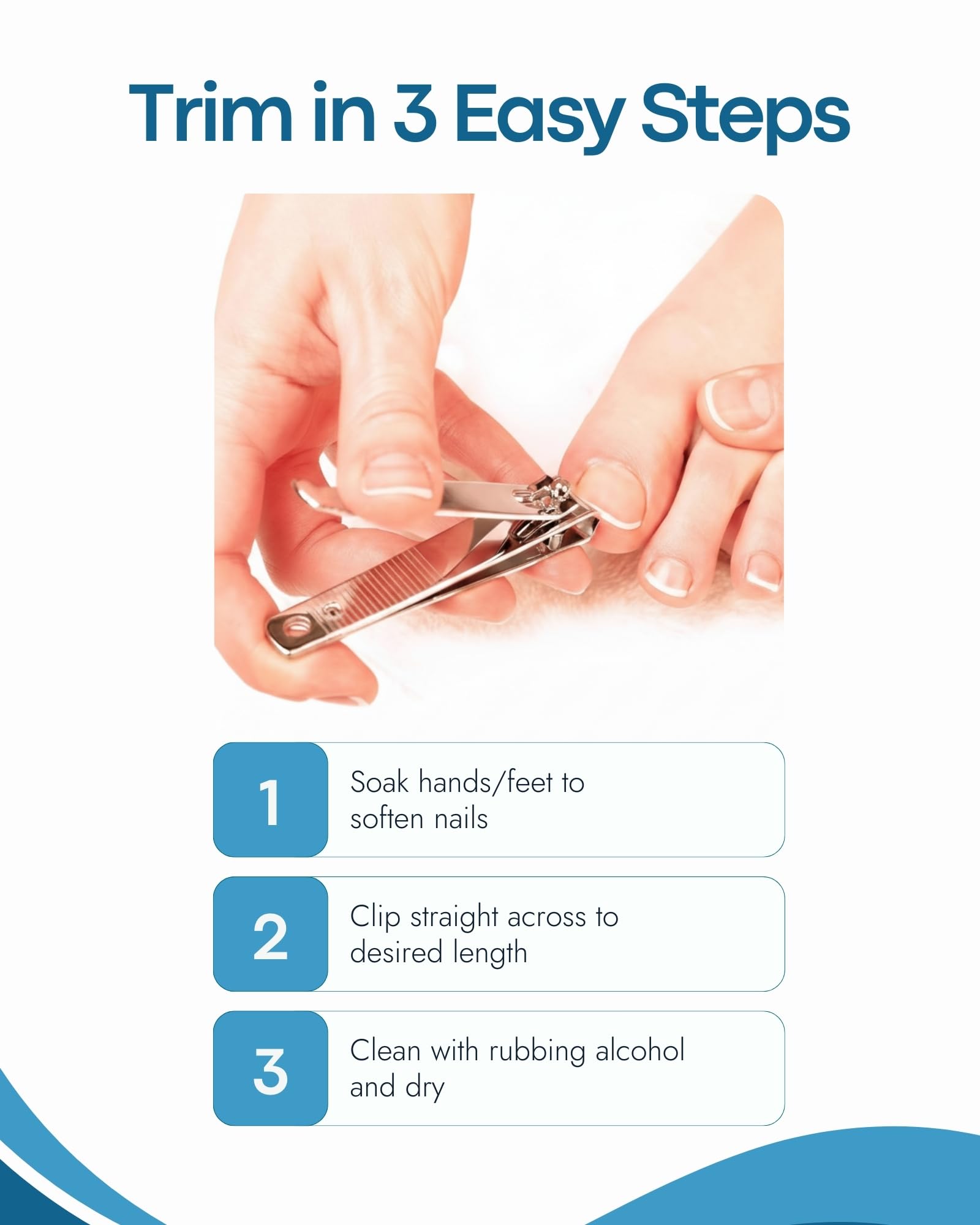 Denco straight cut toenail clipper packaging shows easy-to-store design