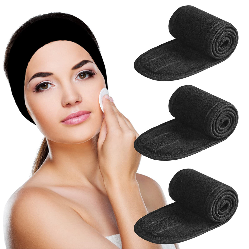 Denfany Spa Headband Deluxe para lavado facial, mantiene el cabello fuera del rostro y absorbe agua
