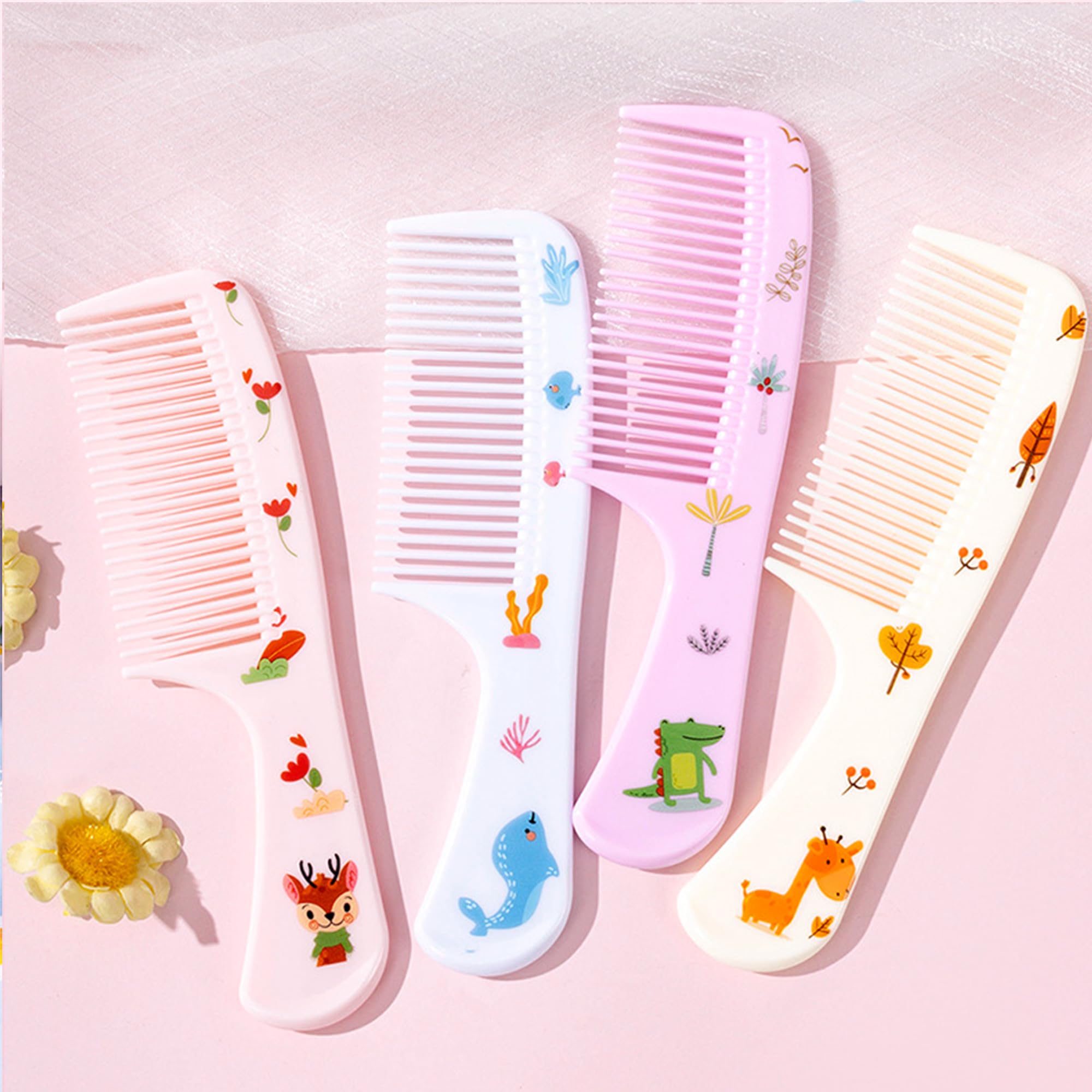 Denlydom blue whale rat-tail comb for precise parting and smooth detangling