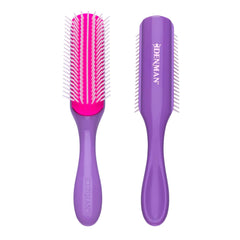 Denman Curly Hair Brush D3 African Violet close-up for gentle detangling and curl definition.