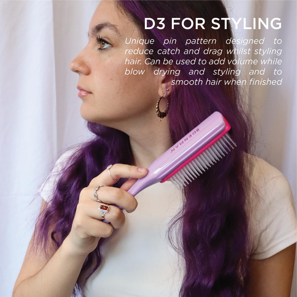 Denman Curly Hair Brush D3 ideal for blow-drying and shaping.