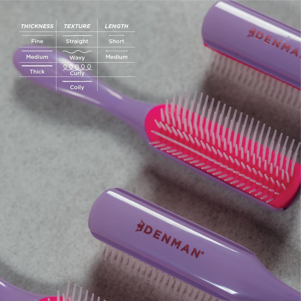 Denman Curly Hair Brush D3 ergonomic grip improves control.