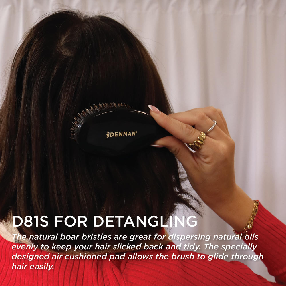 Denman Cushion Hair Brush Small air-cushioned pad enables gentle detangling through hair