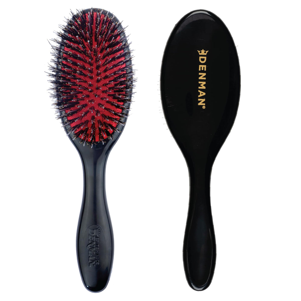 Denman Cushion Hair Brush Small porcupine nylon quill close-up for detangling and gloss