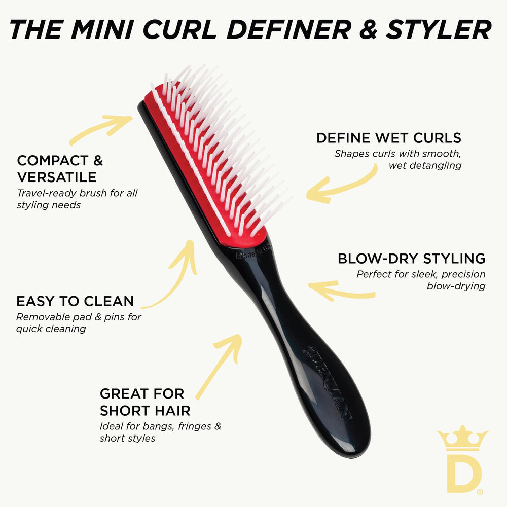 Denman D14 Black tear drop handle emphasizes comfort during styling