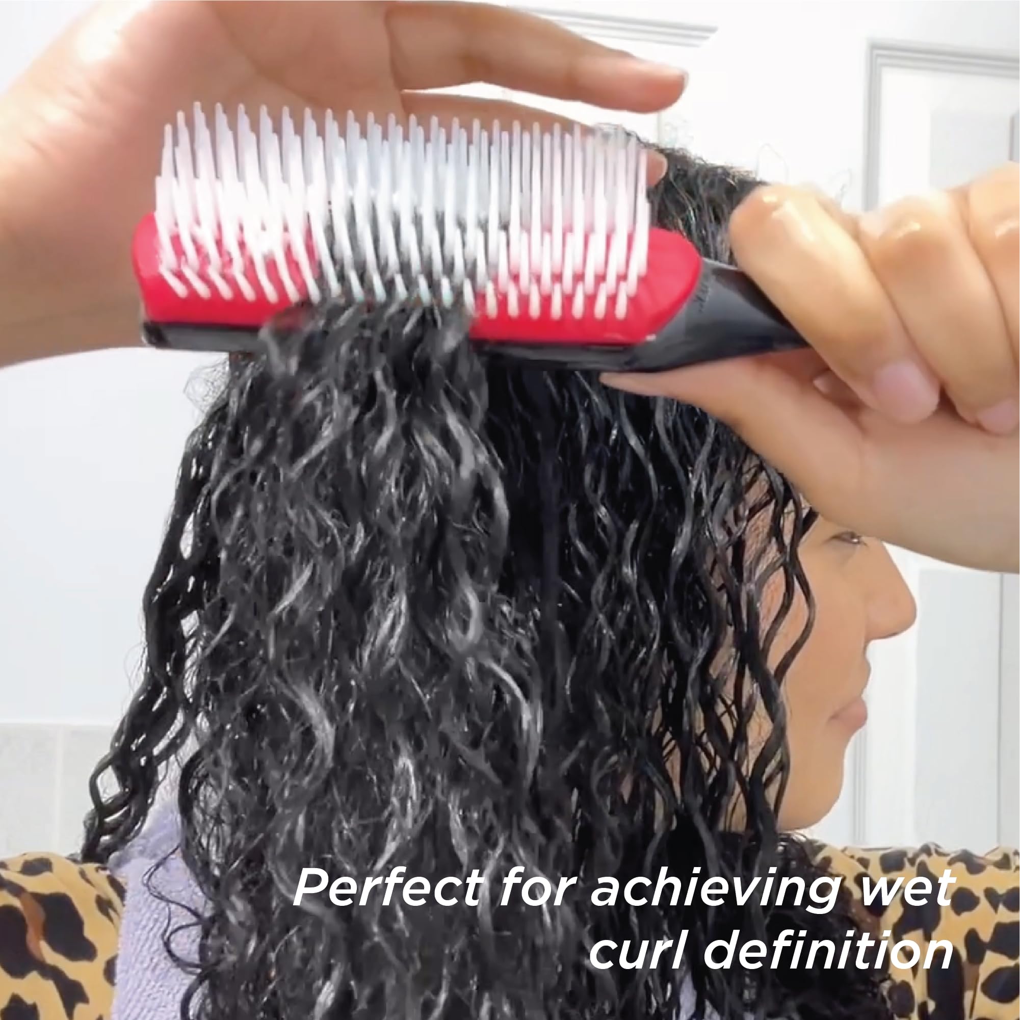 Denman D3 for 2C-4C curls showing tension during detangling and definition.