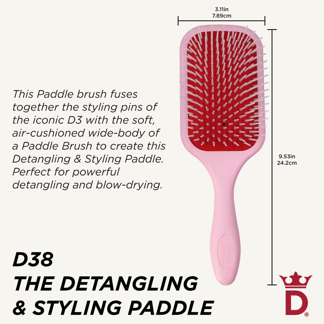 Denman D38 detangles wet hair with air-cushioned pad for smooth results