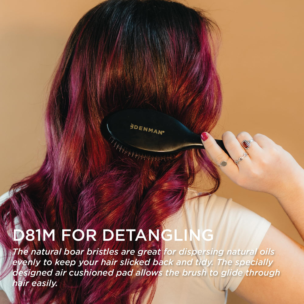 Denman D81M nylon quill bristles penetrate easily for gentle detangling