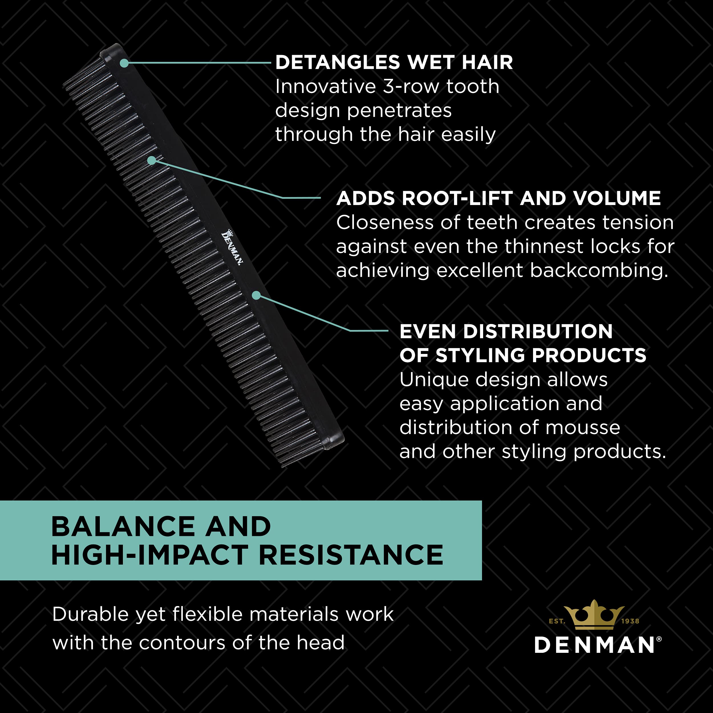Denman Jack Dean compact size ideal for purse and travel touch-ups
