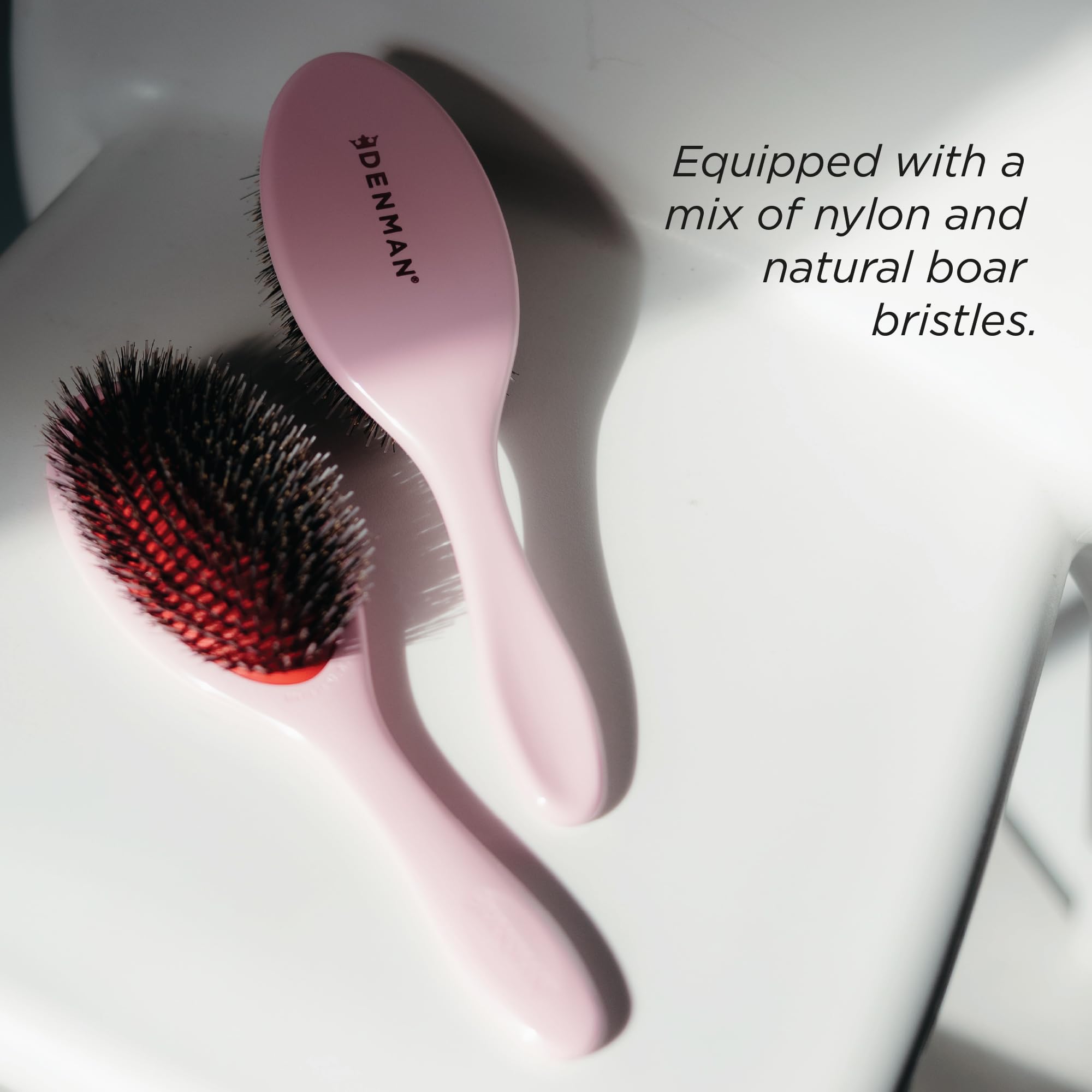Denman Pink Crush helps sleek back styling with grip.