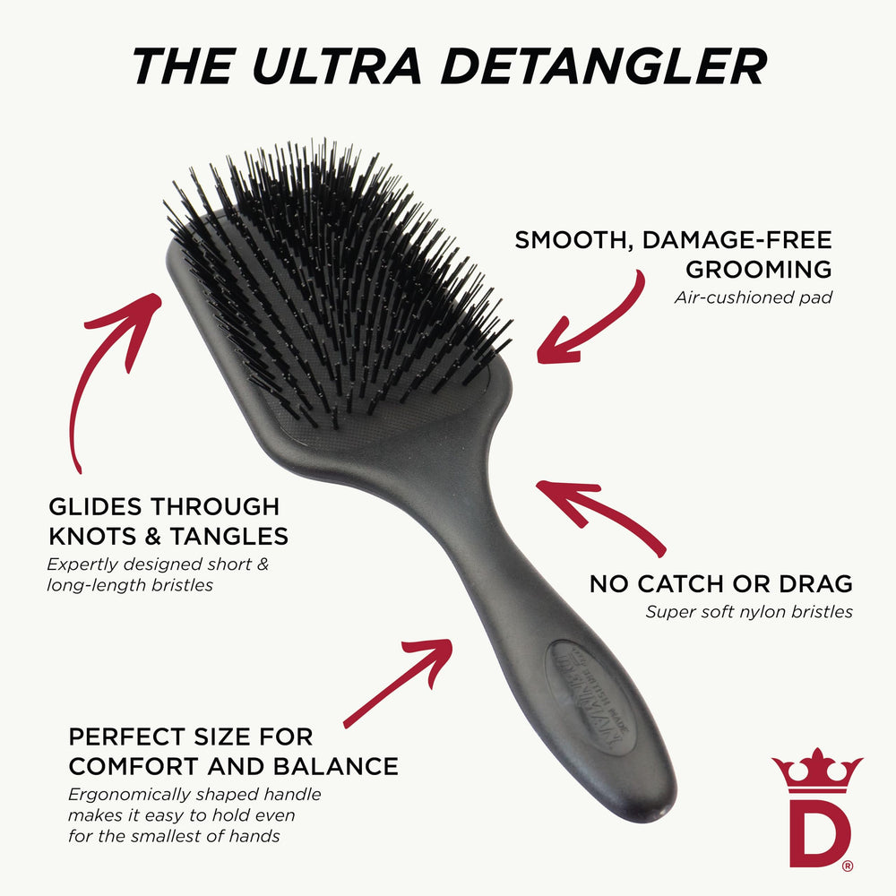 Denman Tangle Tamer Ultra air-cushioned pad protects scalp during detangling