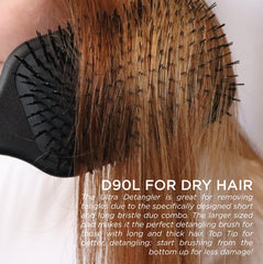 Denman Tangle Tamer Ultra nylon bristles glide smoothly with minimal catch