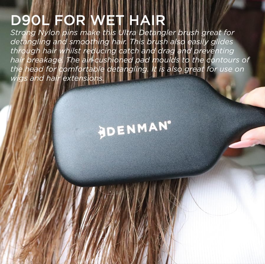 Denman Tangle Tamer Ultra wig and extension friendly detangler for seamless styling