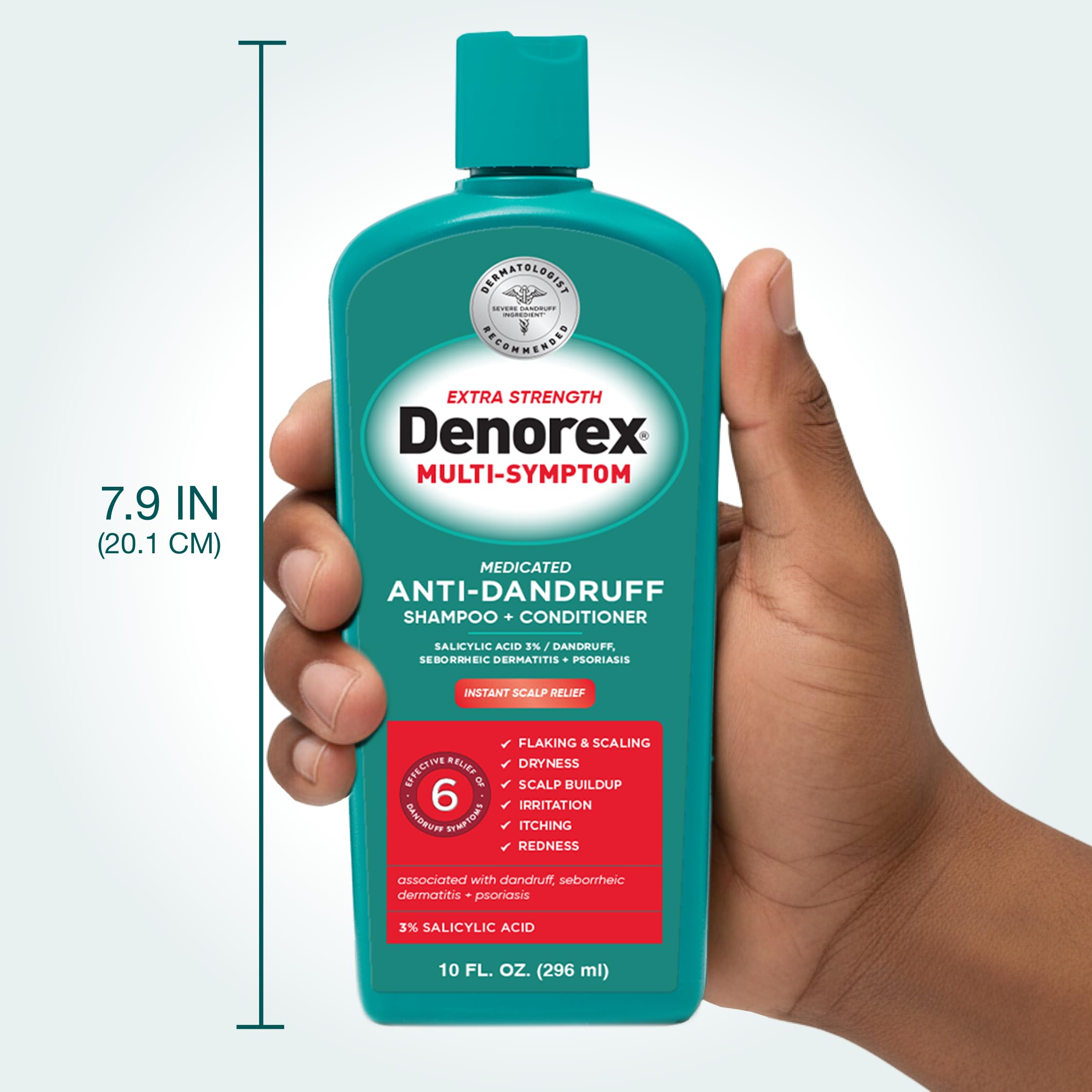 Denorex free-from-SLS-SLES-parabens label on product