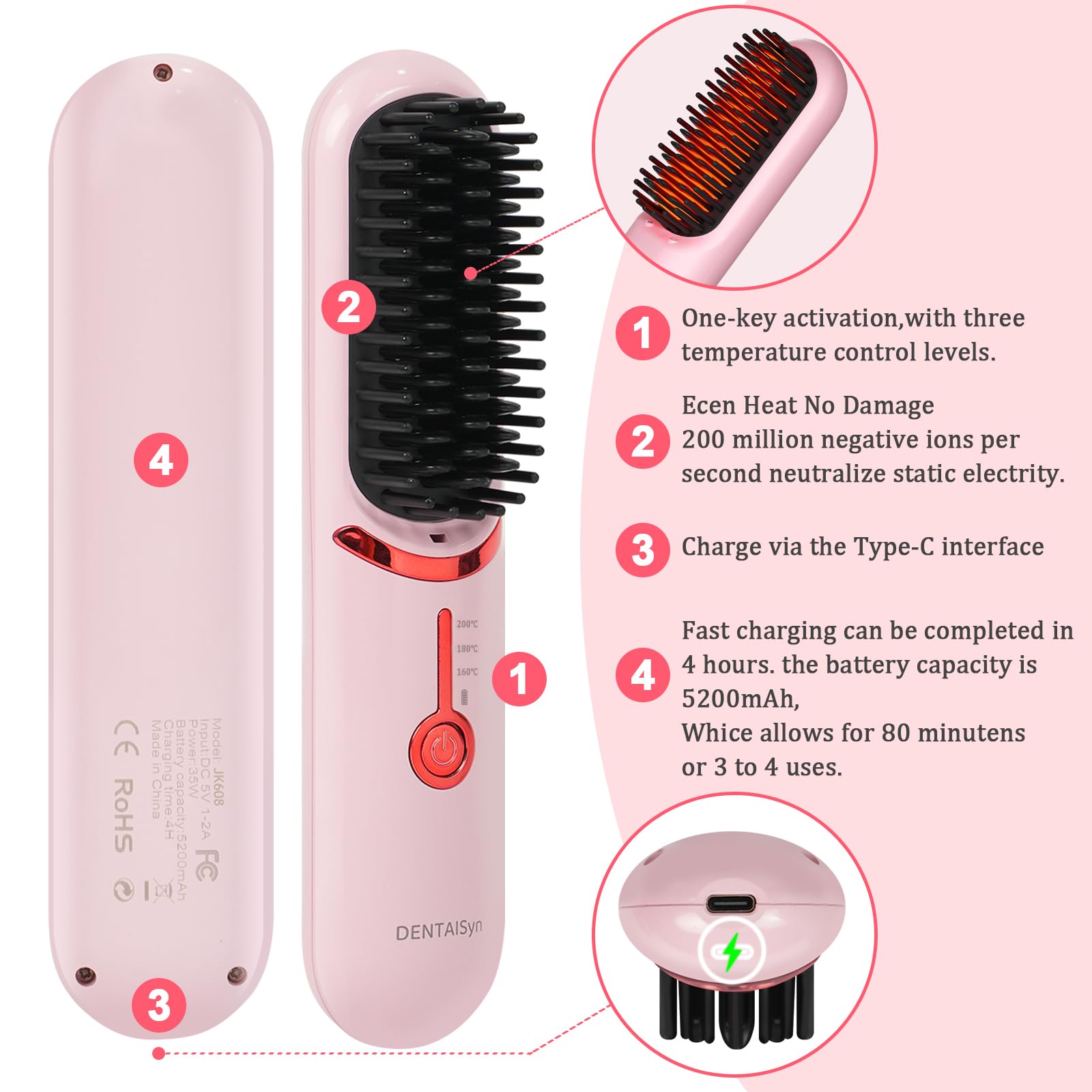 DENTAISyn cordless brush anti-scald and auto-off design for safety