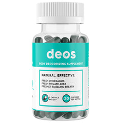DEOS internal deodorant bottle for full body freshness and odor control.
