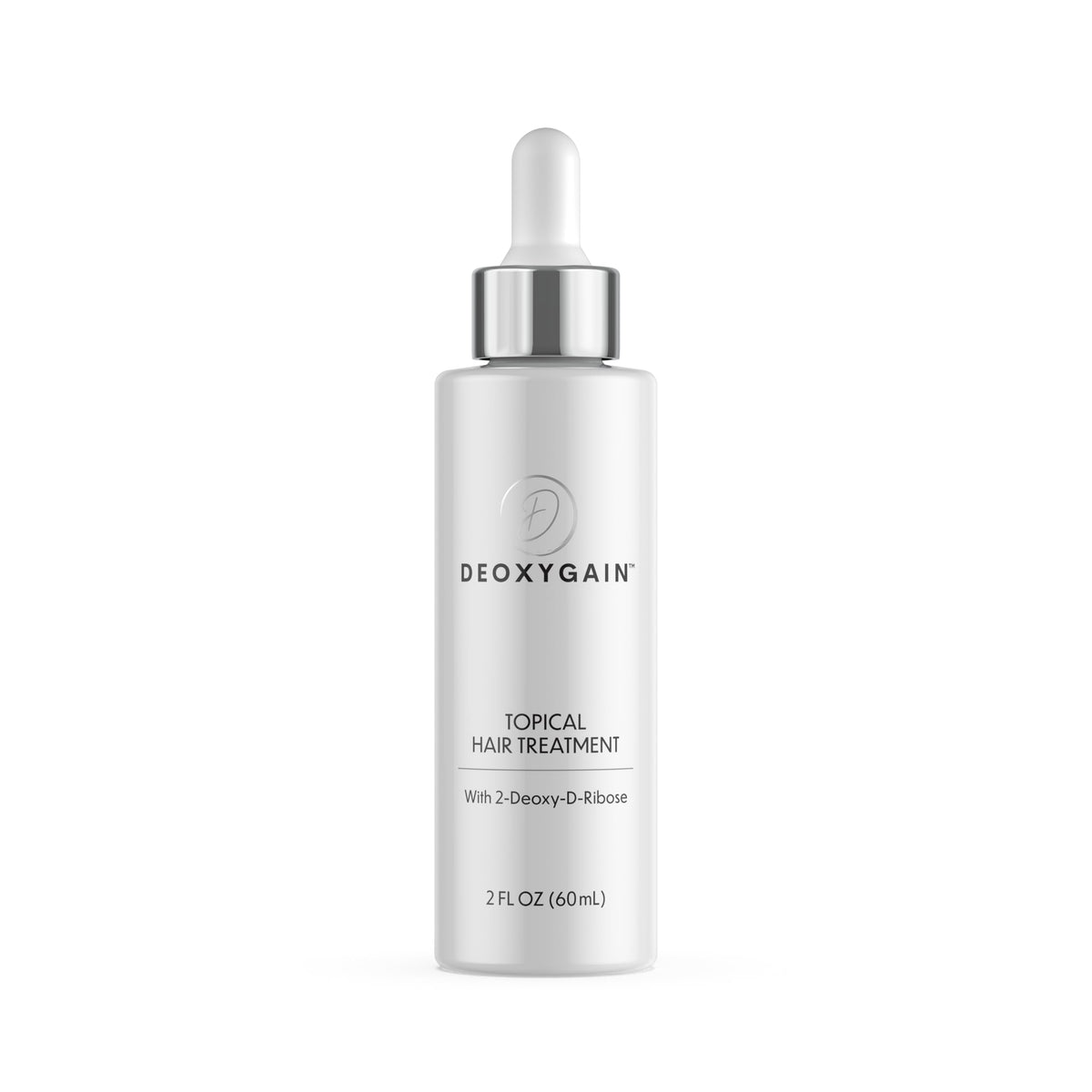 Deoxygain topical hair treatment bottle for daily scalp care and fuller look.
