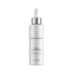 Deoxygain topical hair treatment bottle for daily scalp care and fuller look.